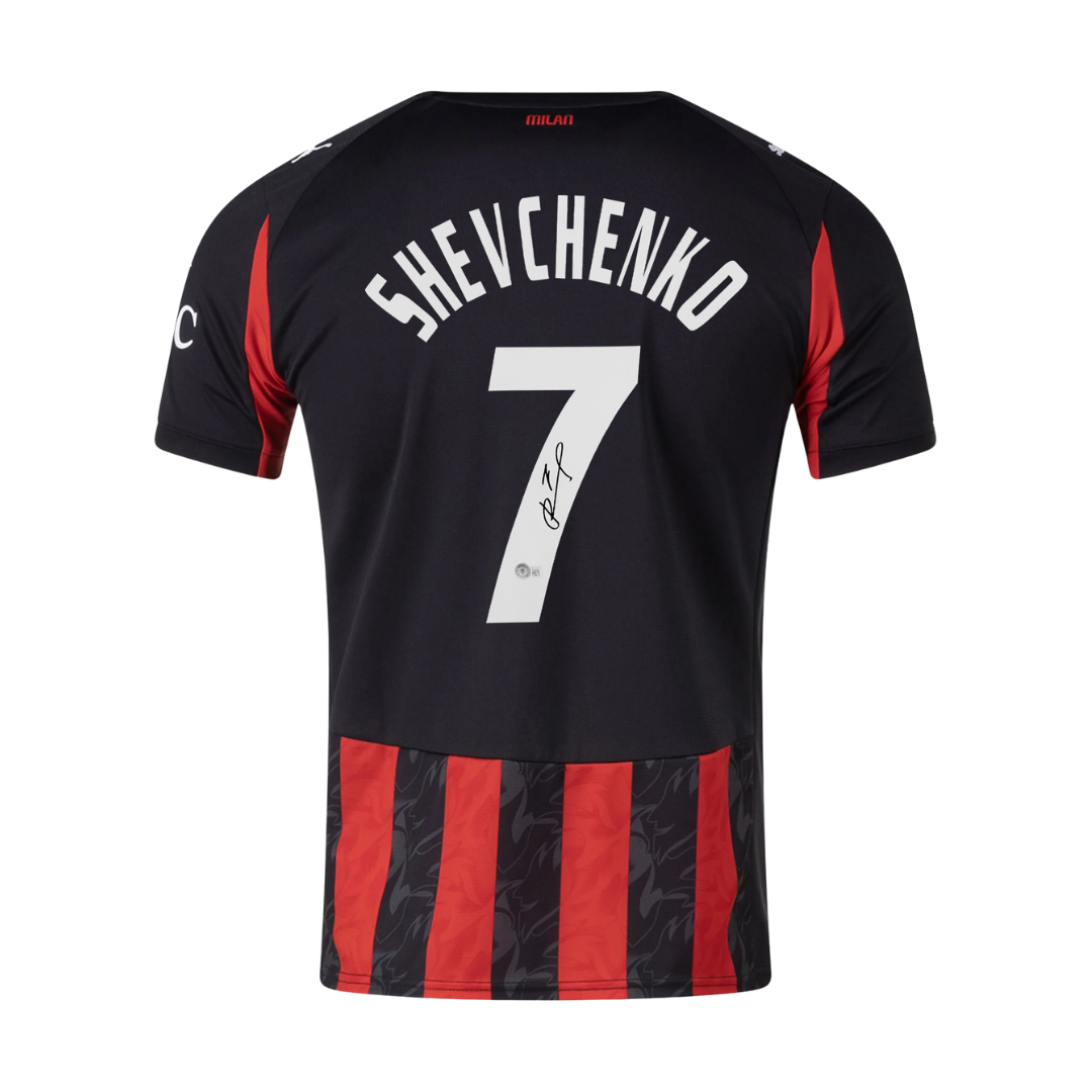 Andriy Shevchenko Signed AC Milan 2025-26 Soccer Jersey #7 with Beckett COA